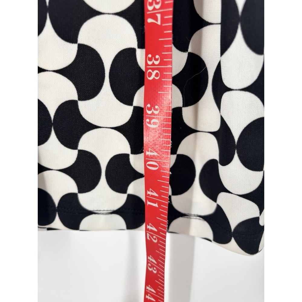 Talbots Geometric Stretch Midi Dress Size 1X Ruched Flowy Office Modest Church - Picture 3 of 12